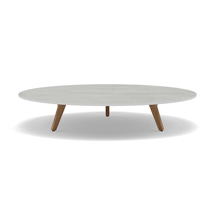 Manutti Torsa Table ø125cm A 25h Hauteur: 25cm Teak natural Céramique Concrete 12mm (5K68)