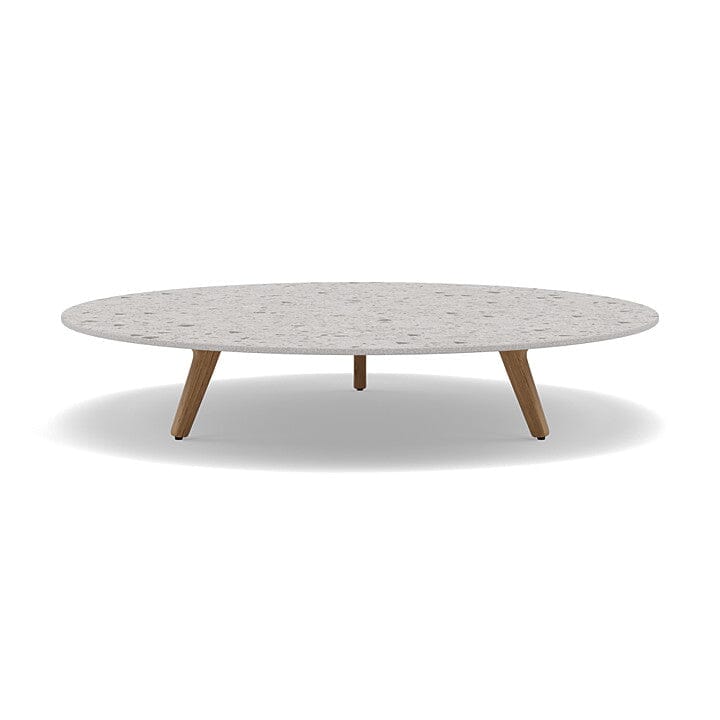 Manutti Torsa Table ø125cm A 25h Hauteur: 25cm Teak natural Céramique Fossil 12mm (5K53)