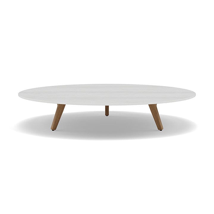 Manutti Torsa Table ø125cm A 25h Hauteur: 25cm Teak natural Céramique Perla 12mm (5K66)
