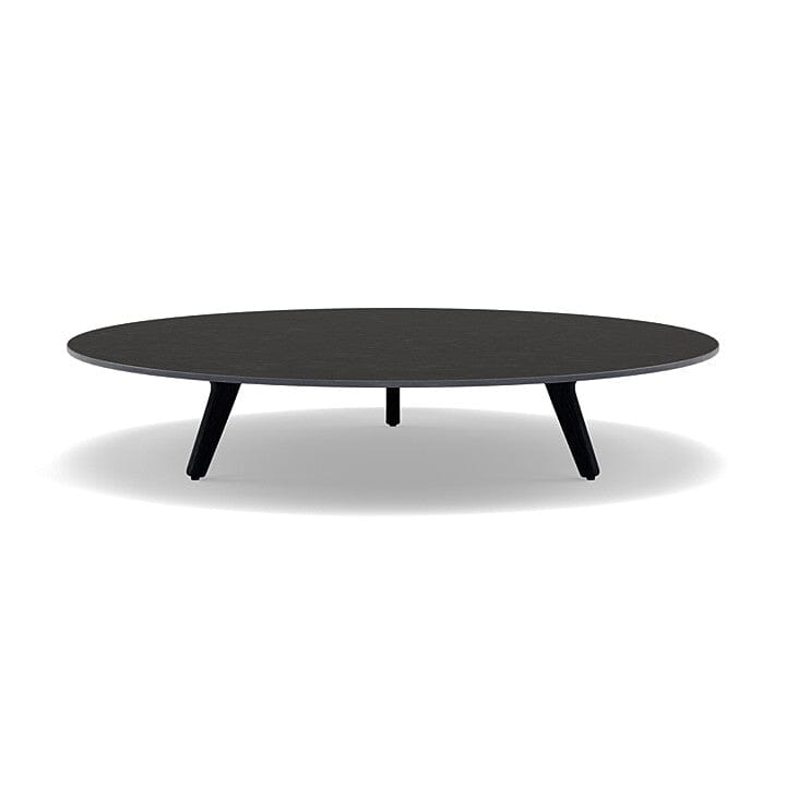 Manutti Torsa Table ø125cm A 25h Hauteur: 25cm Teak nero Céramique Basalt Black 12mm (5K67)