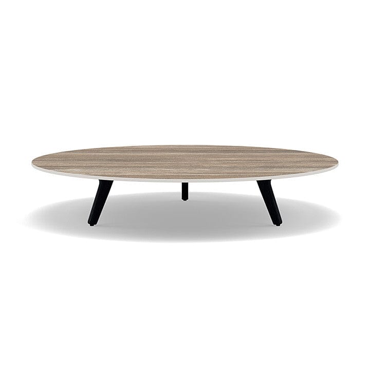 Manutti Torsa Table ø125cm A 25h Hauteur: 25cm Teak nero Céramique Travertin 12mm (5K54)