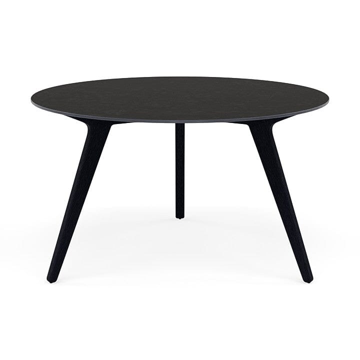 Manutti Torsa Table ø125cm D 75h Hauteur: 75cm Teak nero Céramique Basalt Black 12mm (5K67)