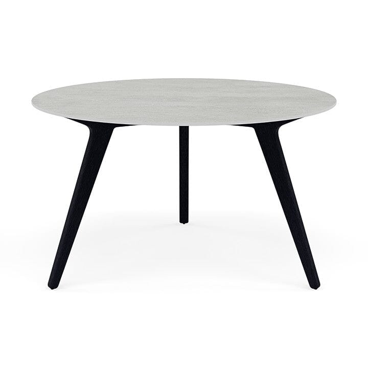 Manutti Torsa Table ø125cm D 75h Hauteur: 75cm Teak nero Céramique Concrete 12mm (5K68)