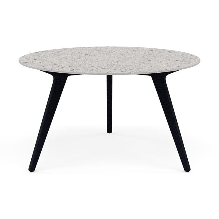 Manutti Torsa Table ø125cm D 75h Hauteur: 75cm Teak nero Céramique Fossil 12mm (5K53)