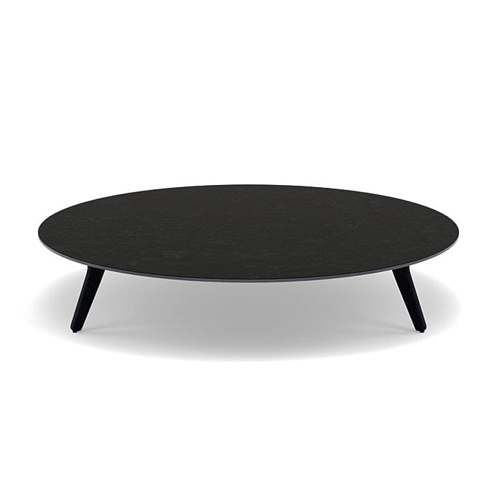 Manutti Torsa Table ø148cm A 30h Hauteur: 30cm Teak nero Céramique Basalt Black 12mm (5K67)