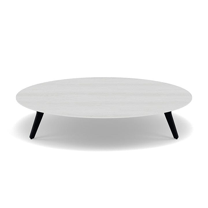 Manutti Torsa Table ø148cm A 30h Hauteur: 30cm Teak nero Céramique Perla 12mm (5K66)