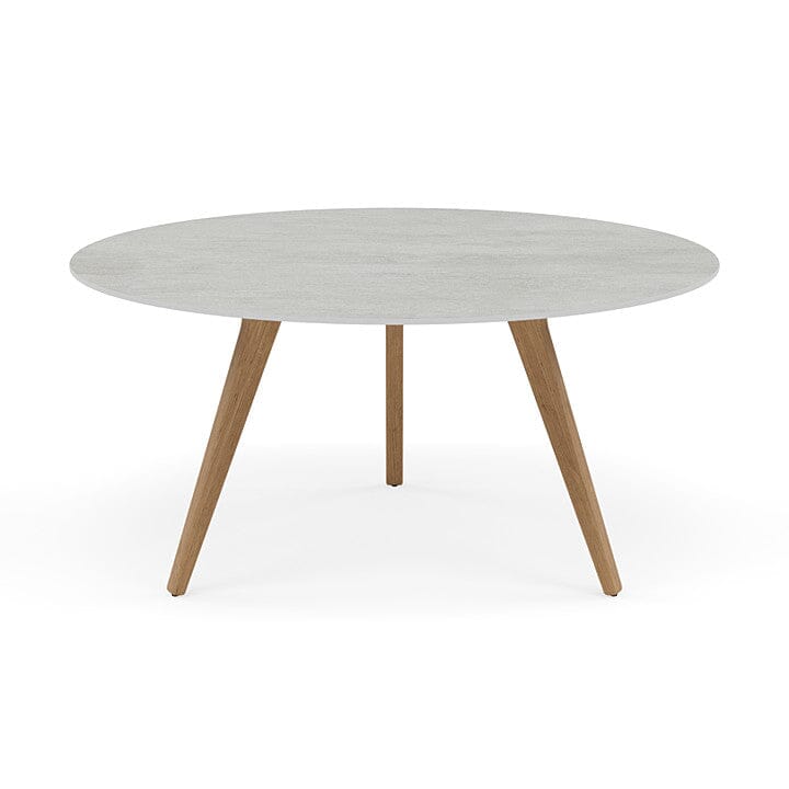 Manutti Torsa Table ø148cm D 75h Hauteur: 75cm Teak natural Céramique Concrete 12mm (5K68)