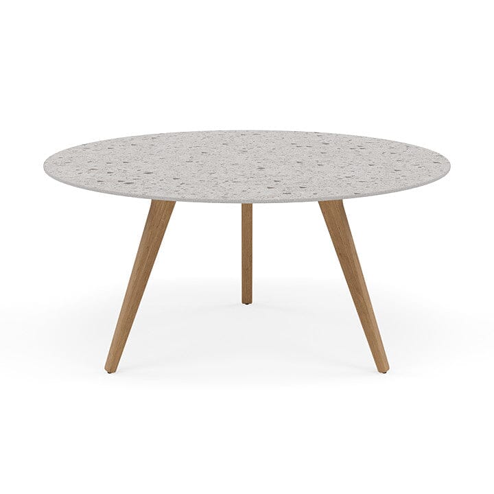 Manutti Torsa Table ø148cm D 75h Hauteur: 75cm Teak natural Céramique Fossil 12mm (5K53)
