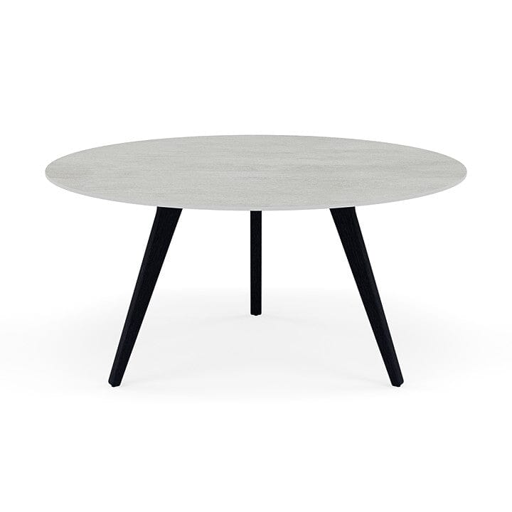 Manutti Torsa Table ø148cm D 75h Hauteur: 75cm Teak nero Céramique Concrete 12mm (5K68)