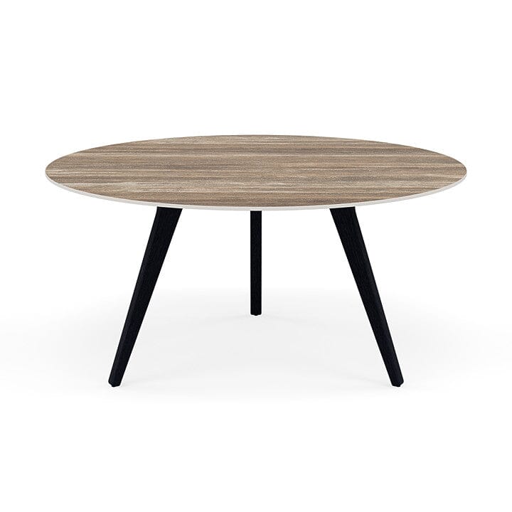 Manutti Torsa Table ø148cm D 75h Hauteur: 75cm Teak nero Céramique Travertin 12mm (5K54)