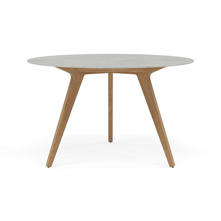 Manutti Torsa Table ø148cm M 90h Hauteur: 90cm Teak natural Céramique Concrete 12mm (5K68)