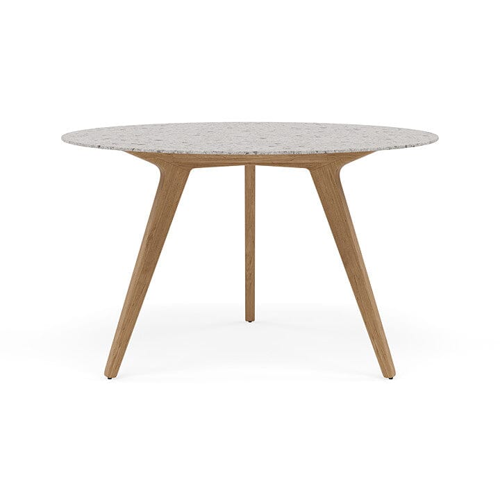 Manutti Torsa Table ø148cm M 90h Hauteur: 90cm Teak natural Céramique Fossil 12mm (5K53)
