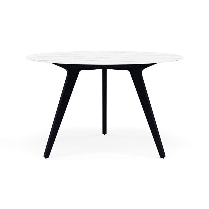 Manutti Torsa Table ø148cm M 90h Hauteur: 90cm Teak nero Céramique Marble White 12mm (5K58)