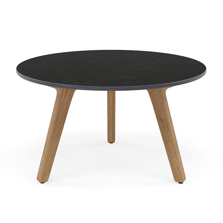 Manutti Torsa Table ø60cm S 35h Hauteur: 35cm Teak natural Céramique Basalt Black 12mm (5K67)