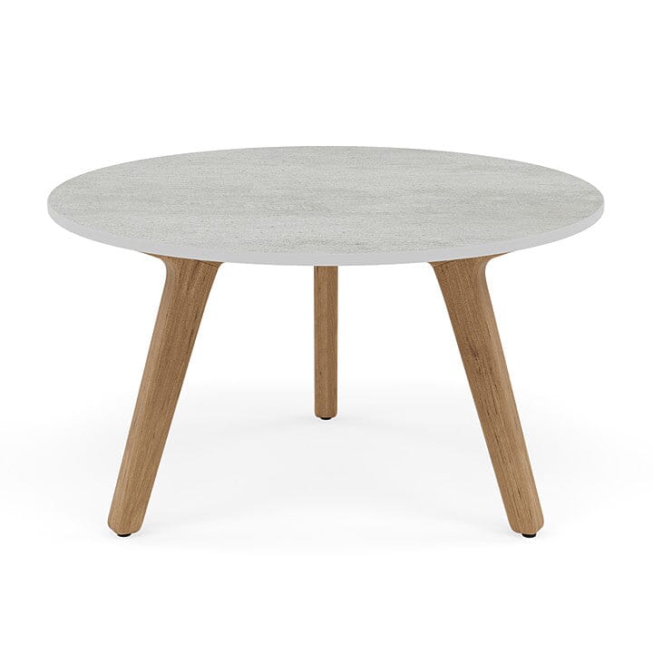 Manutti Torsa Table ø60cm S 35h Hauteur: 35cm Teak natural Céramique Concrete 12mm (5K68)