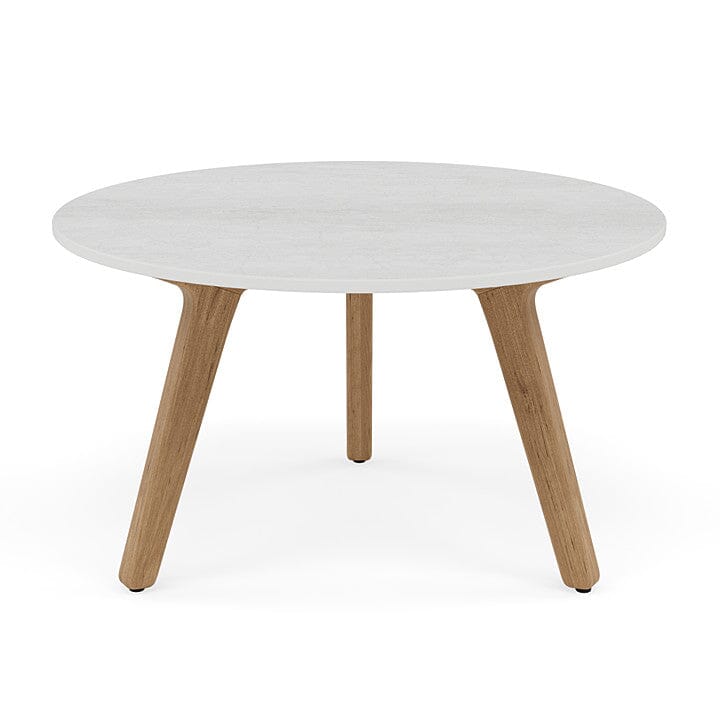 Manutti Torsa Table ø60cm S 35h Hauteur: 35cm Teak natural Céramique Perla 12mm (5K66)