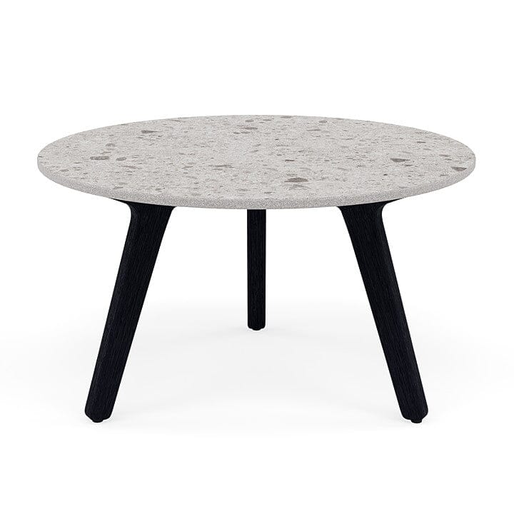 Manutti Torsa Table ø60cm S 35h Hauteur: 35cm Teak nero Céramique Fossil 12mm (5K53)