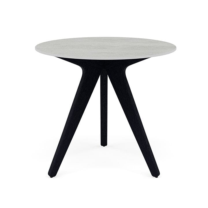 Manutti Torsa Table ø80cm D 75h Hauteur: 75cm Teak nero Céramique Concrete 12mm (5K68)