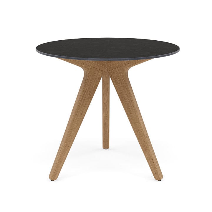 Manutti Torsa Table ø80cm M 90h Hauteur: 90cm Teak natural Céramique Basalt Black 12mm (5K67)