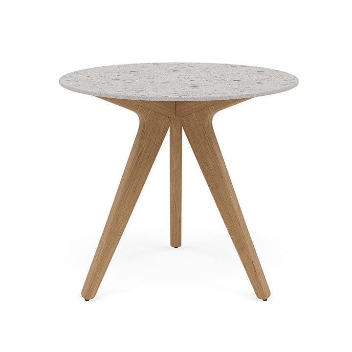 Manutti Torsa Table ø80cm M 90h Hauteur: 90cm Teak natural Céramique Fossil 12mm (5K53)