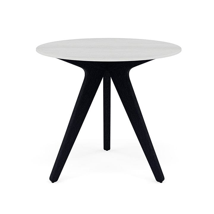 Manutti Torsa Table ø80cm M 90h Hauteur: 90cm Teak nero Céramique Perla 12mm (5K66)