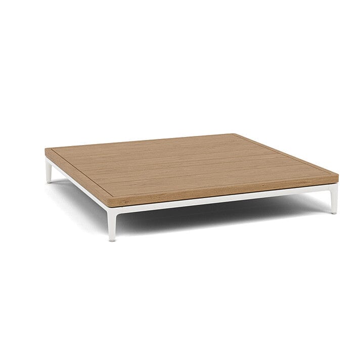 Manutti Zendo Sense Coffee Table 96x96cm H:15cm White AF08 Teak Slates 2H43