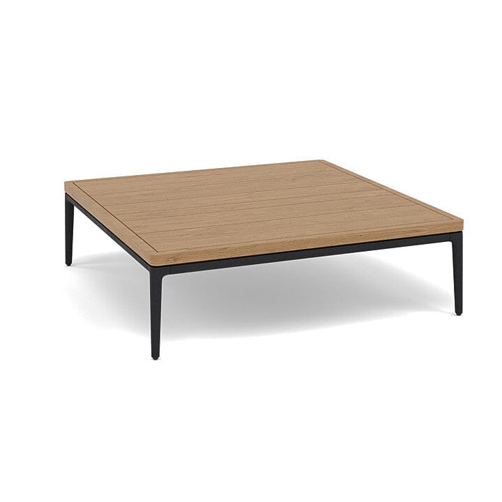 Manutti Zendo Sense Outdoor Coffee Table 96x96cm H:25cm Lava AF10 Teak Slates 2H43