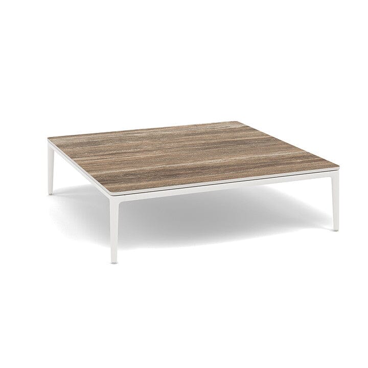 Manutti Zendo Sense Outdoor Coffee Table 96x96cm H:25cm White AF08 Ceramic Travertin 12mm 5K54