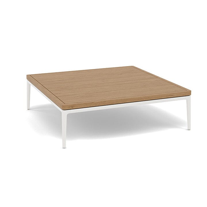 Manutti Zendo Sense Outdoor Coffee Table 96x96cm H:25cm White AF08 Teak Slates 2H43