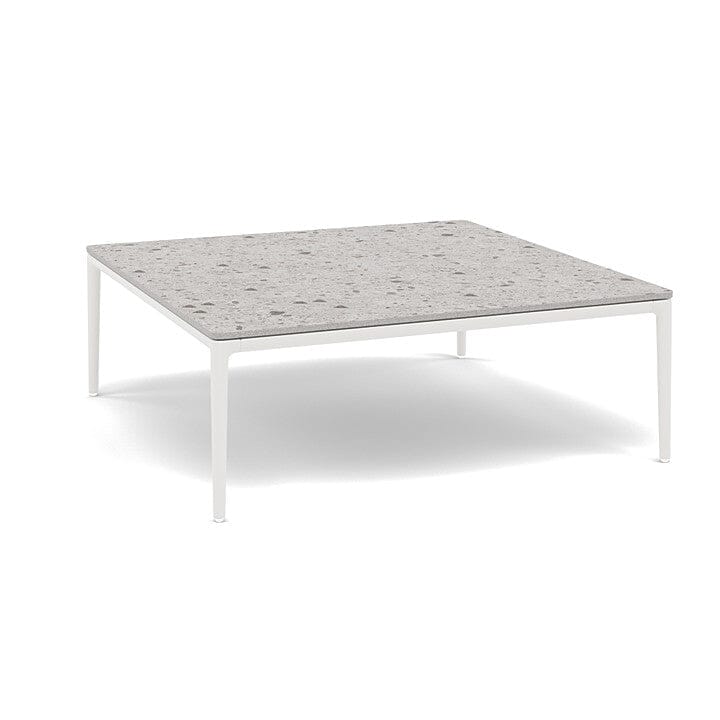 Manutti Zendo Sense Outdoor Coffee Table 96x96cm H:35cm White AF08 Ceramic Fossil 12mm 5K53