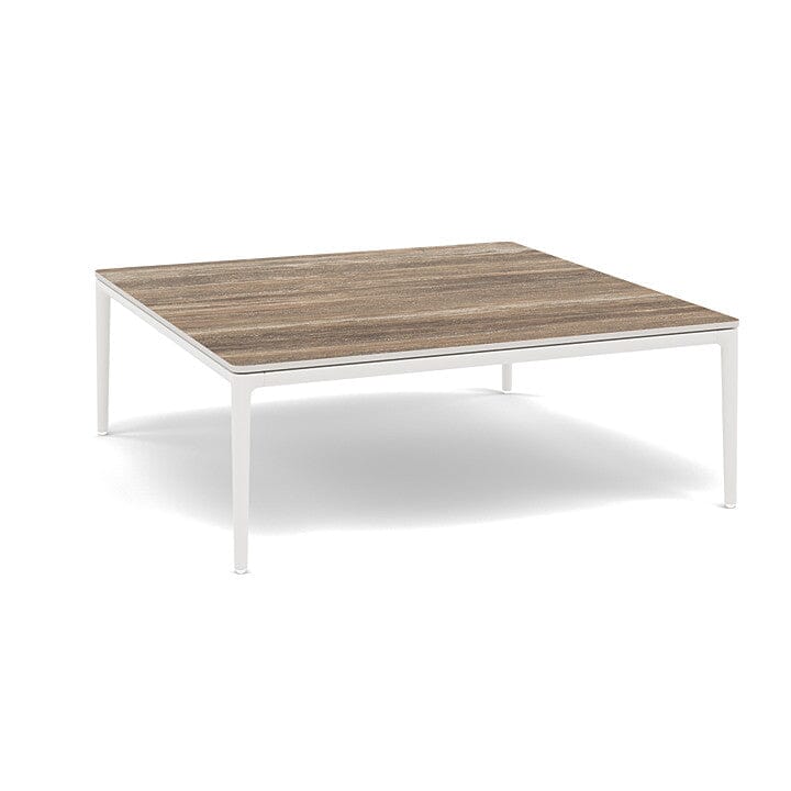 Manutti Zendo Sense Outdoor Coffee Table 96x96cm H:35cm White AF08 Ceramic Travertin 12mm 5K54
