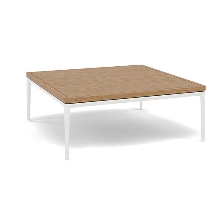 Manutti Zendo Sense Outdoor Coffee Table 96x96cm H:35cm White AF08 Teak Slates 2H43