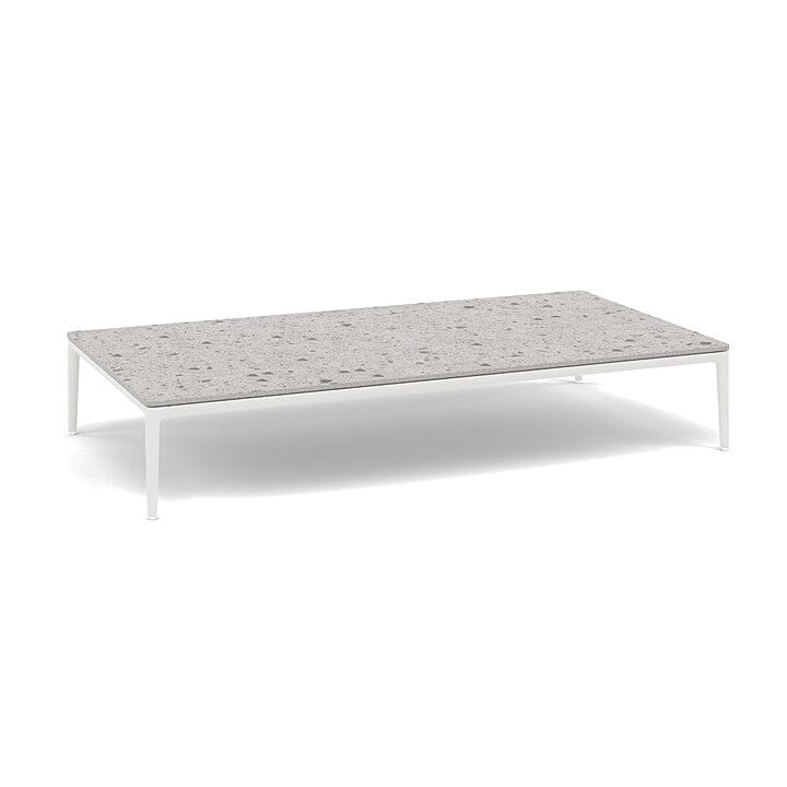 Manutti Zendo Sense Outdoor Side Table 150x80cm H:25cm White AF08 Ceramic Fossil 12mm 5K53