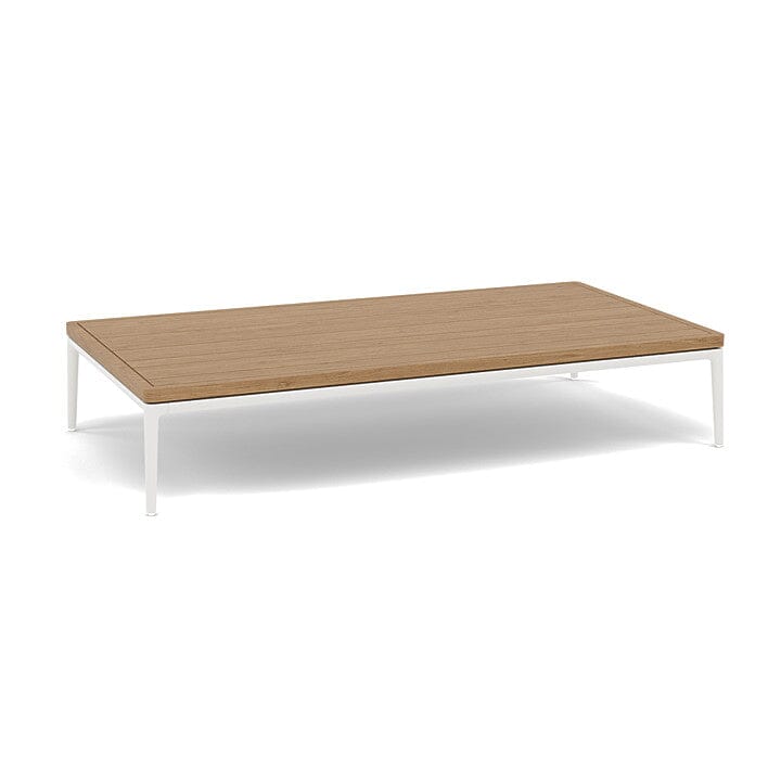 Manutti Zendo Sense Outdoor Side Table 150x80cm H:25cm White AF08 Teak Slates 2H43