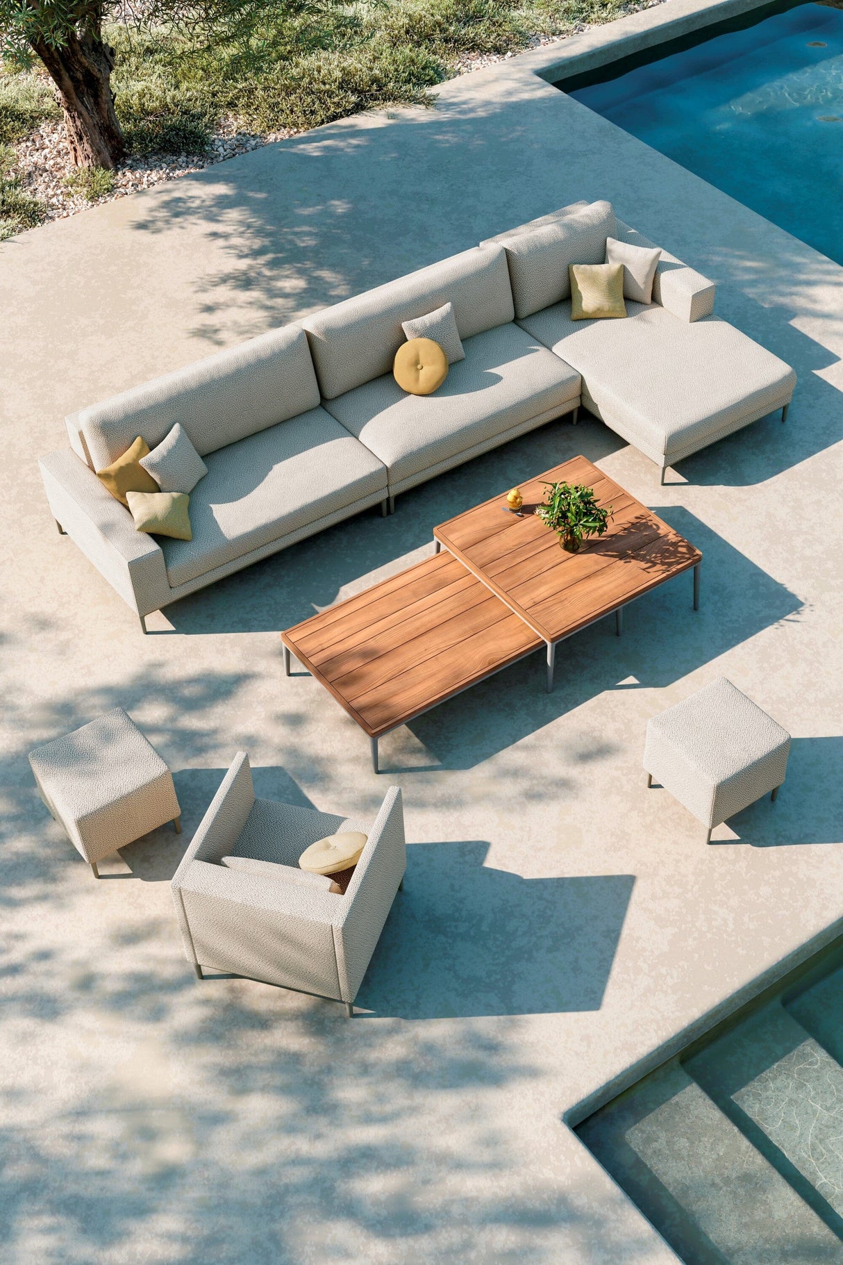 Manutti Zendo Sense Outdoor Side Table 150x80cm H:35cm