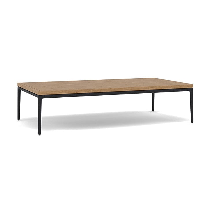 Manutti Zendo Sense Outdoor Side Table 150x80cm H:35cm Lava AF10 Teak Slates 2H43