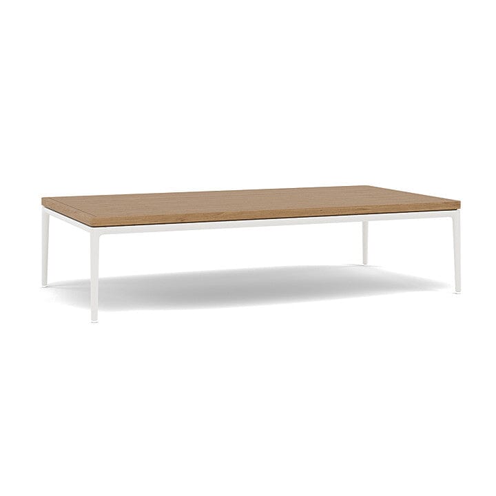 Manutti Zendo Sense Outdoor Side Table 150x80cm H:35cm White AF08 Teak Slates 2H43