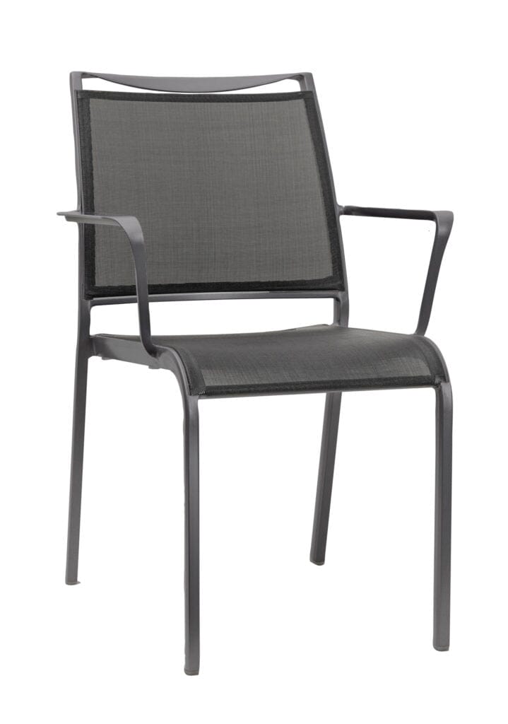 Mazuvo Corso Fauteuil repas avec textilène Charcoal
