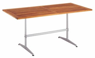 Mazuvo Deluxe Pied double bistro rabattable H:72cm Galvanisé thermolaqué Gris Argent