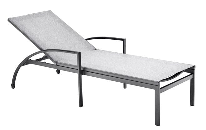 Mazuvo Trend Deluxe Chaise longue avec textilène Deluxe Soft Cadre Anthracite + Deluxe Soft Gris Clair