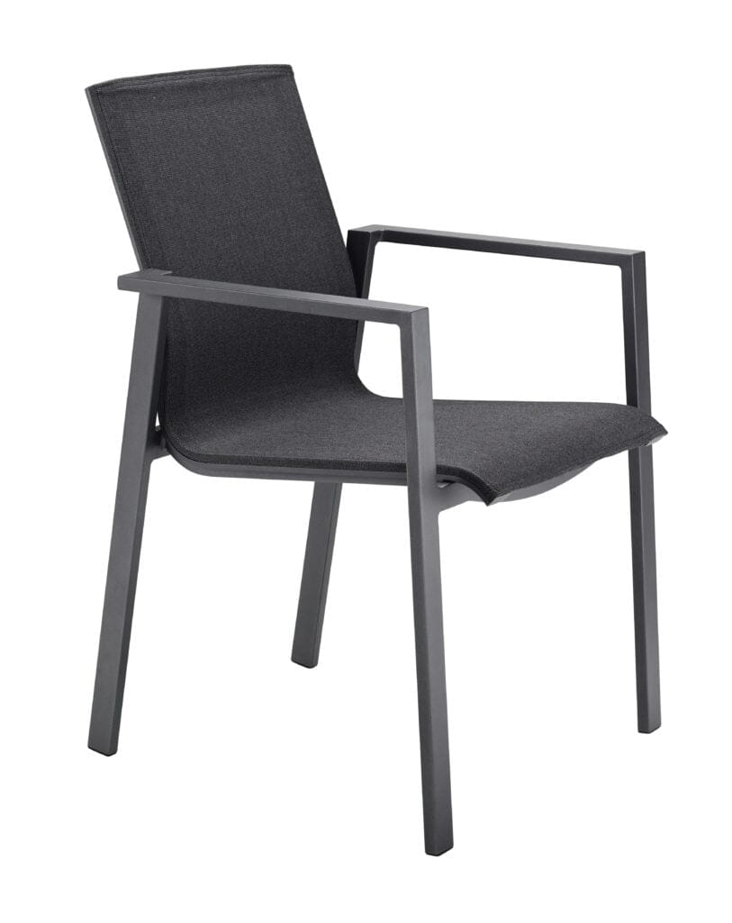 Mazuvo Trend Deluxe Fauteuil repas avec textilène Deluxe Soft Cadre Anthracite + Deluxe Soft Anthracite/graphite