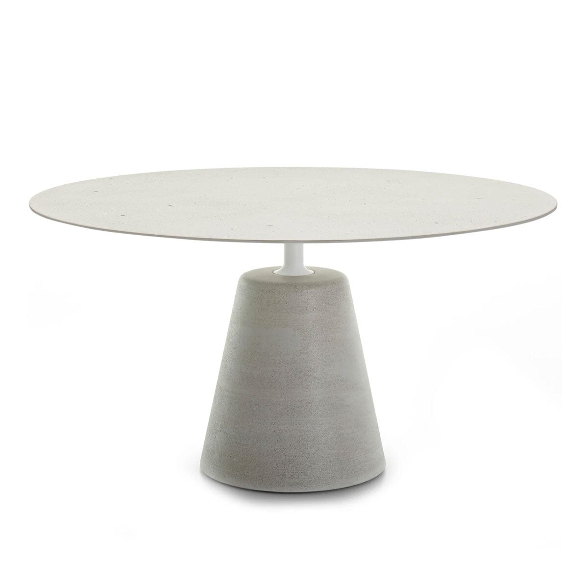 Mdf Italia Rock Table outdoor Ø140cm Plateau Ciment Granito Blanc / Base Ciment Naturel