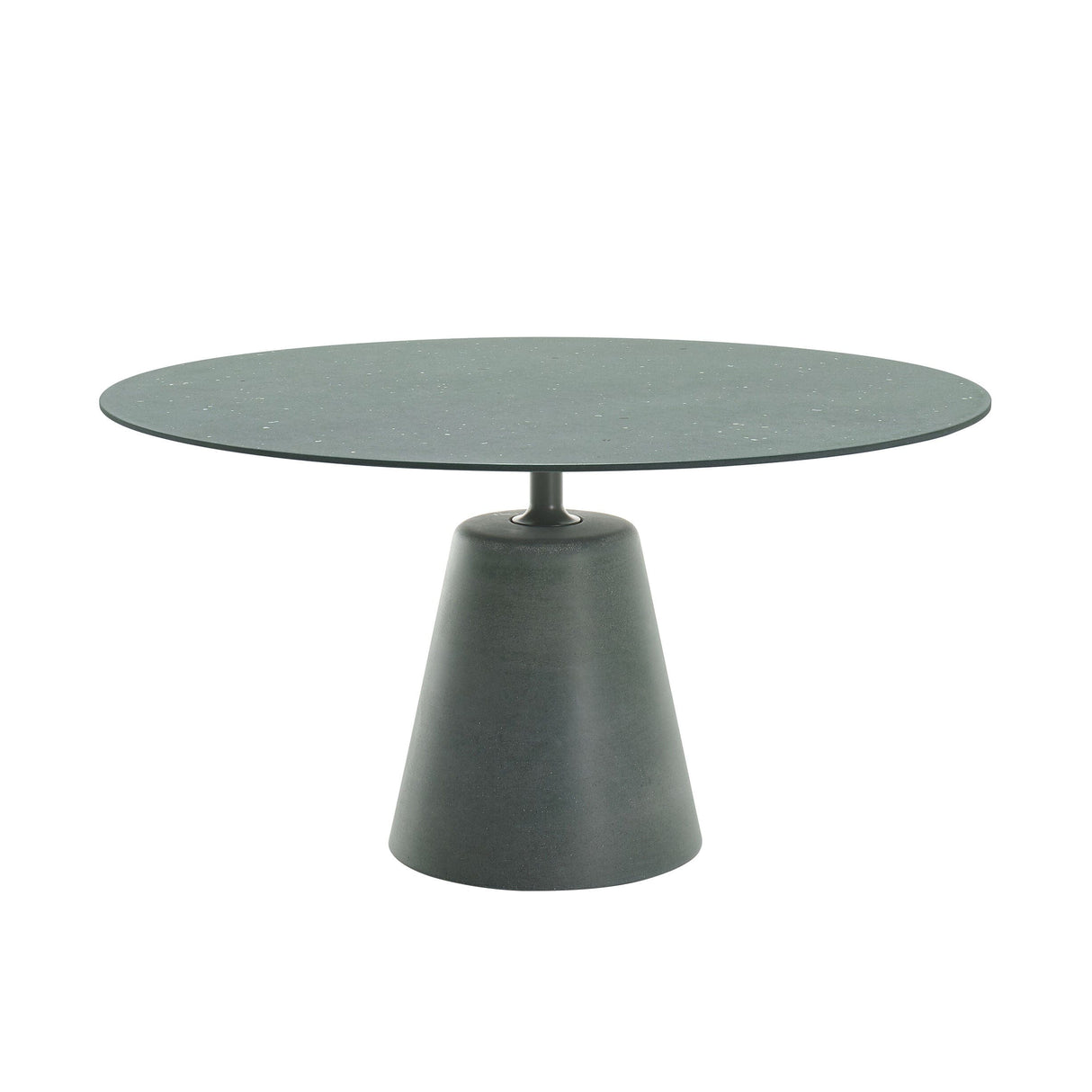 Mdf Italia Rock Table outdoor Ø140cm Plateau Ciment Granito Vert / Base Ciment Vert