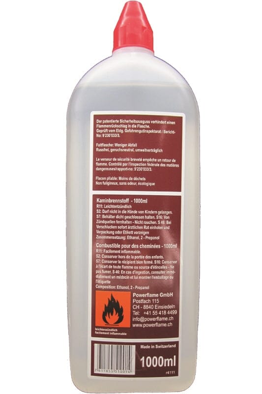 PowerFlame Bio-ethanol 1L - Alcool à brûler - 1 litre