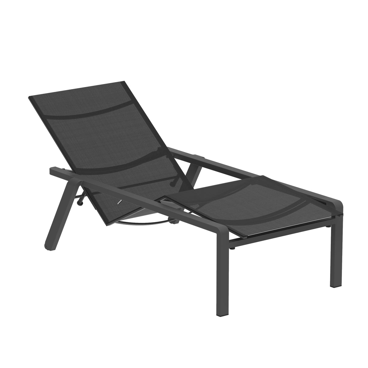 Royal Botania Alura ALR195T Chaise longue Lounger empilable Laqué Black A - Toile Black ZU