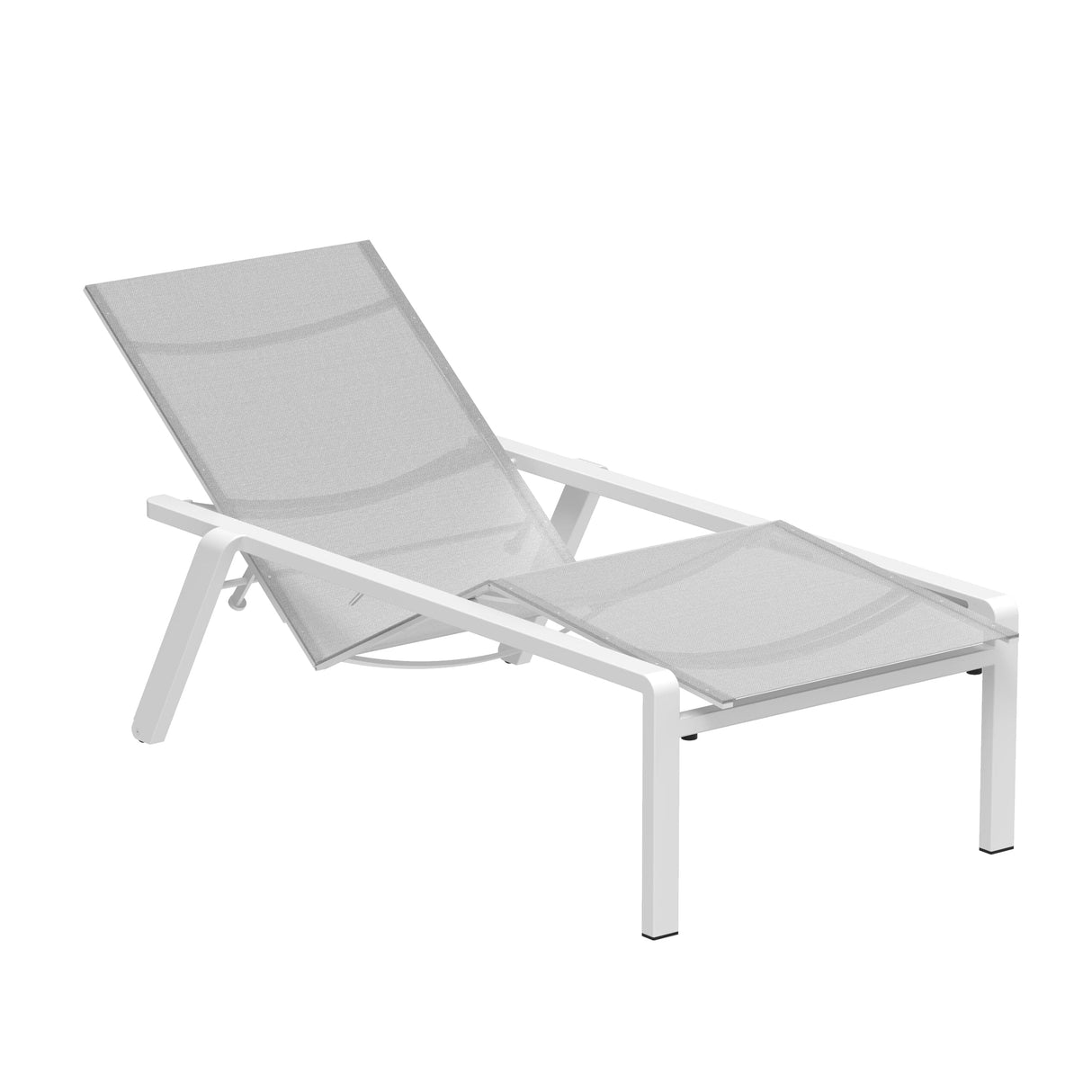 Royal Botania Alura ALR195T Chaise longue Lounger empilable Laqué White W - Toile White WU