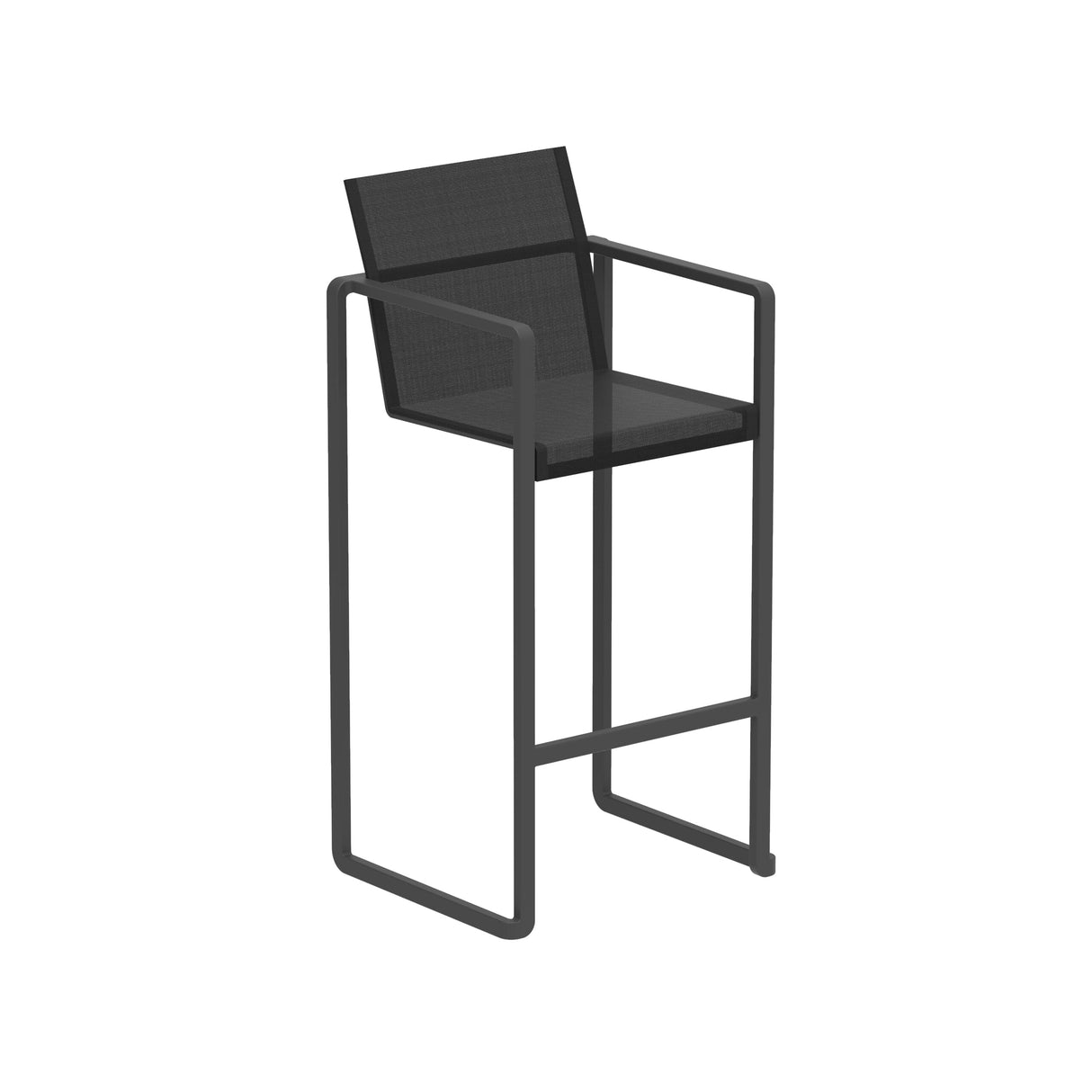 Royal Botania Alura ALR43T Tabouret haut de bar empilable Laqué Black A - Toile Black ZU