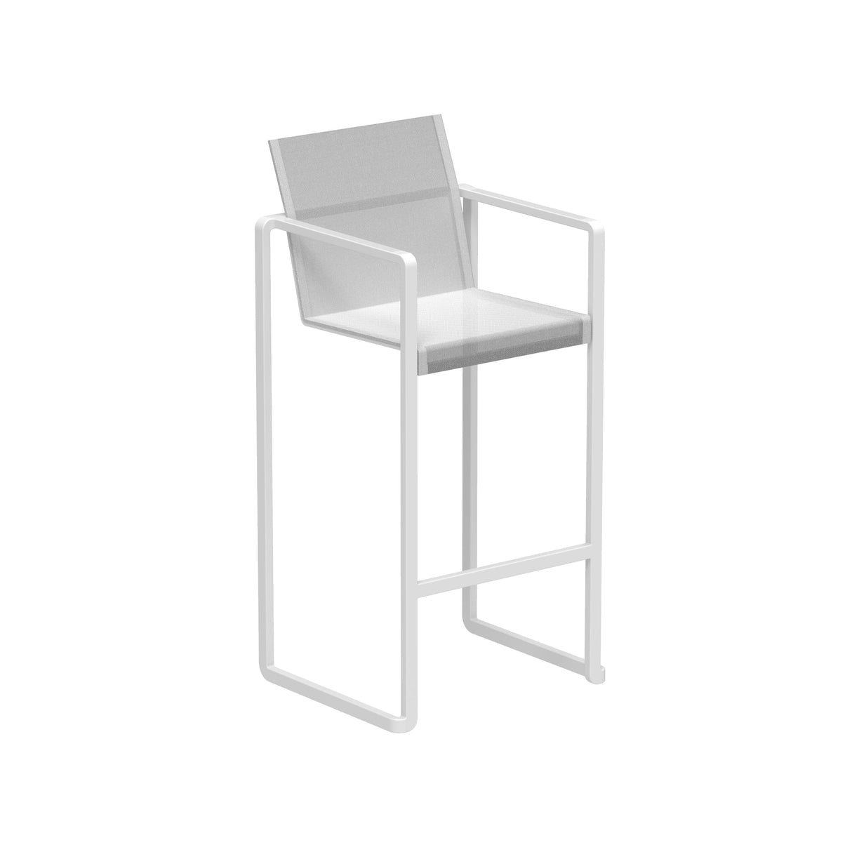 Royal Botania Alura ALR43T Tabouret haut de bar empilable Laqué White W - Toile White WU