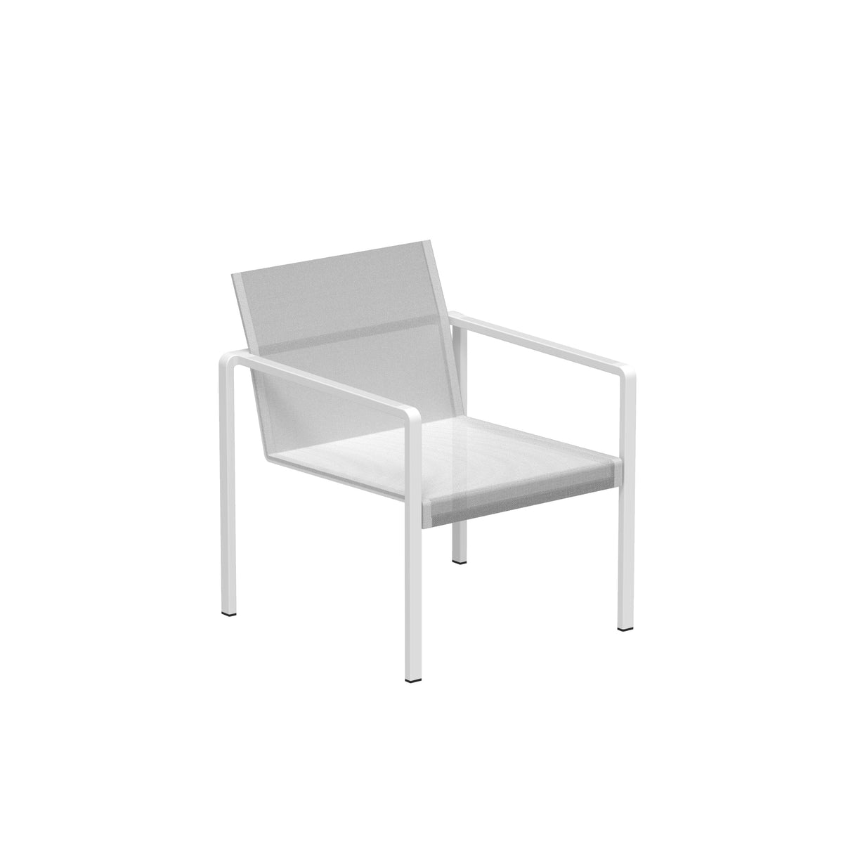 Royal Botania Alura ALR77T Fauteuil bas Lounge empilable Laqué White W - Toile White WU