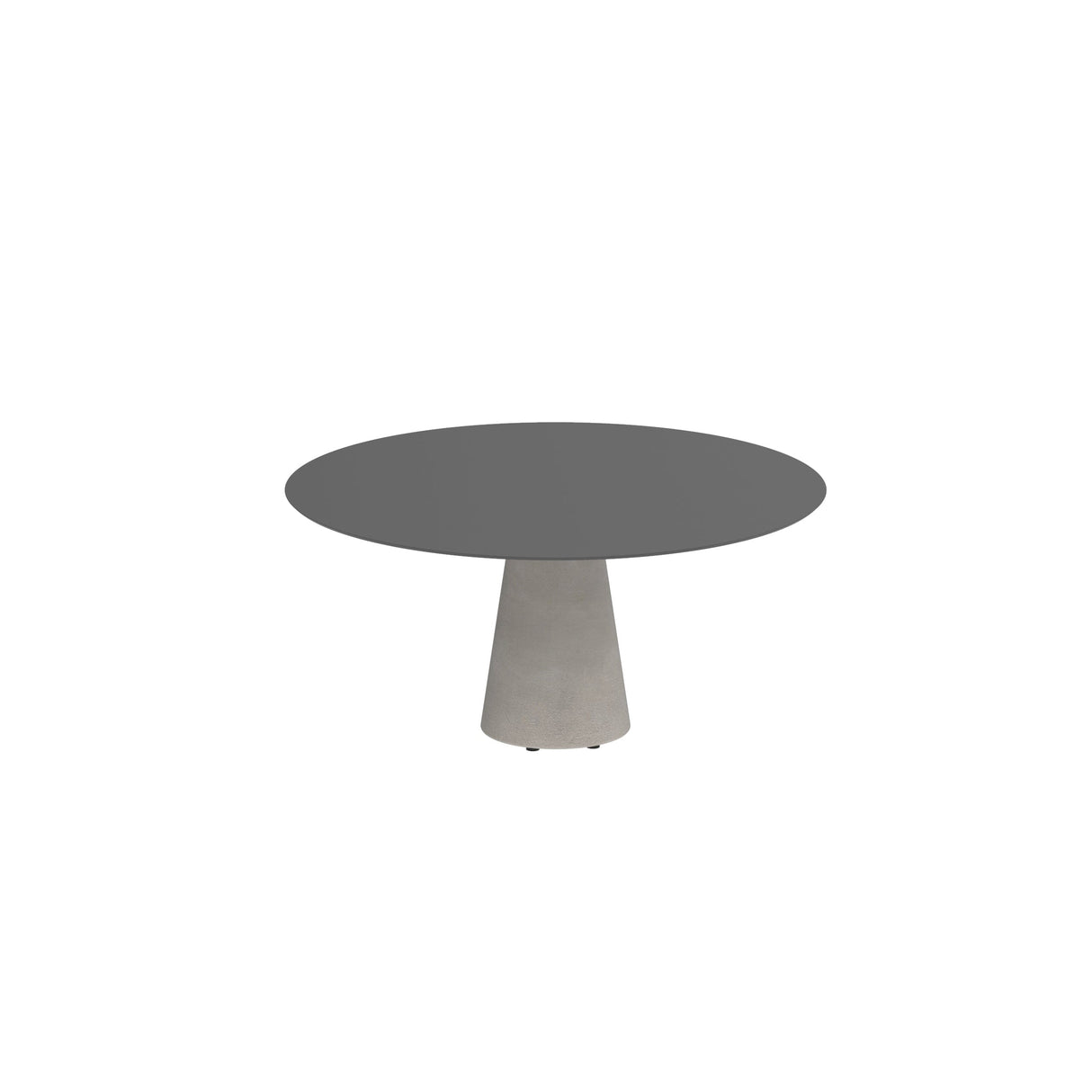 Royal Botania Conix Table ronde Ø160cm Dining Pied Béton Cement Grey CG - Plateau Céramique Black ZUM